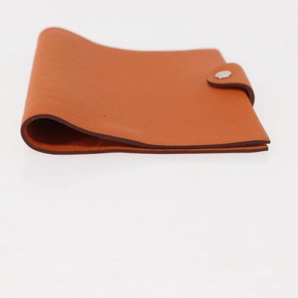 HERMES Day Planner Cover Leather Orange Silver Auth 147237 - Picture 6 of 16